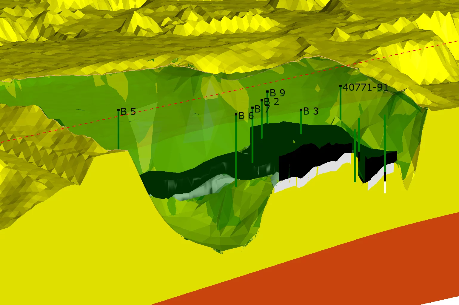 Cut geological model
